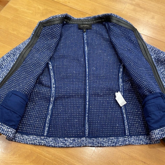 Banana Republic Blue and White Tweed Jacket Size 10 - Picture 5 of 16